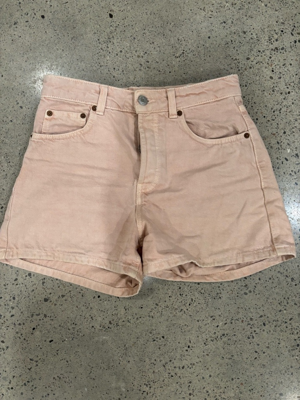 Zara Light Pink Denim High-Rise Shorts